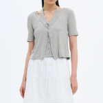 8 seconds Layered Jersey Cardigan — Grey