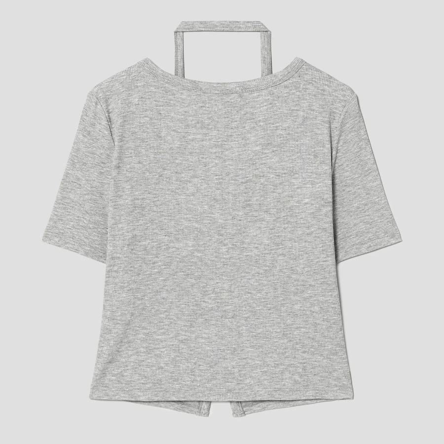 8 seconds Layered Jersey Cardigan — Grey