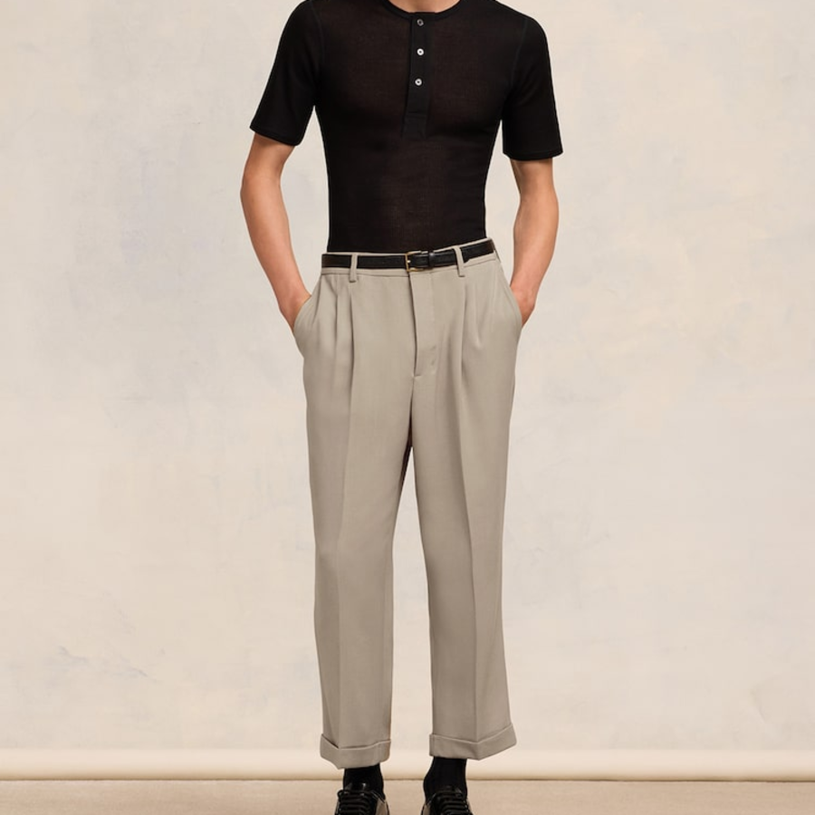 ami Men Carrot Fit Trousers – Beige