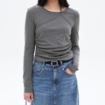 8 seconds Layered Halter Jersey Top — Grey