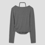 8 seconds Layered Halter Jersey Top — Grey