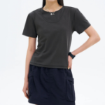 8 seconds Front Layered Short Sleeve T-shirt — Ash