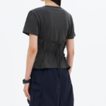 8 seconds Front Layered Short Sleeve T-shirt — Ash