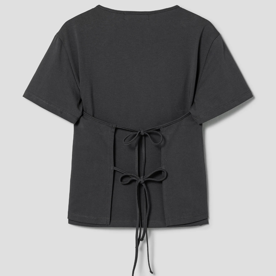 8 seconds Front Layered Short Sleeve T-shirt — Ash