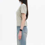 8 seconds Front Layered Short Sleeve T-shirt — Khaki