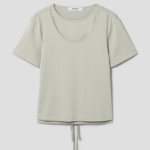 8 seconds Front Layered Short Sleeve T-shirt — Khaki