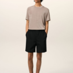 ami Ami Elasticated Waist Shorts – Wool Gabardine Black