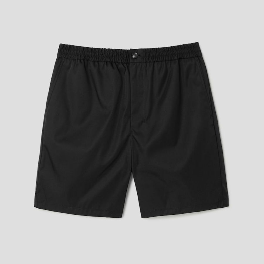 ami Ami Elasticated Waist Shorts – Wool Gabardine Black
