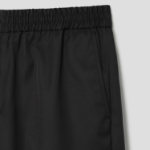 ami Ami Elasticated Waist Shorts – Wool Gabardine Black