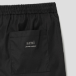 ami Ami Elasticated Waist Shorts – Wool Gabardine Black
