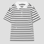 8 seconds Stripe Shirred Side Piqué T-shirt — White