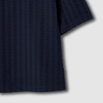 JAJU Textured Short Sleeve Blouse – Navy