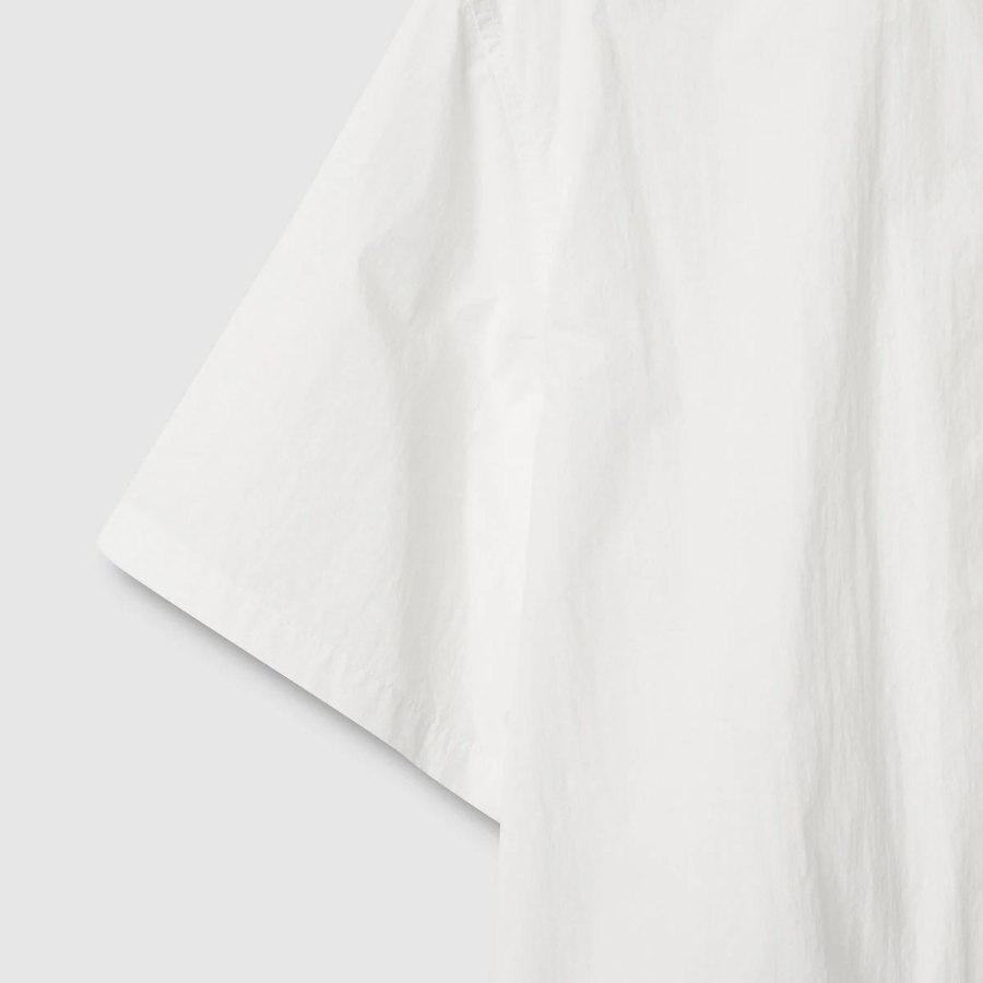 JAJU Textured Short Sleeve String Shirt – White