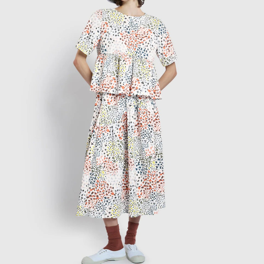 JAJU Shirring Short Sleeve Blouse – Off White