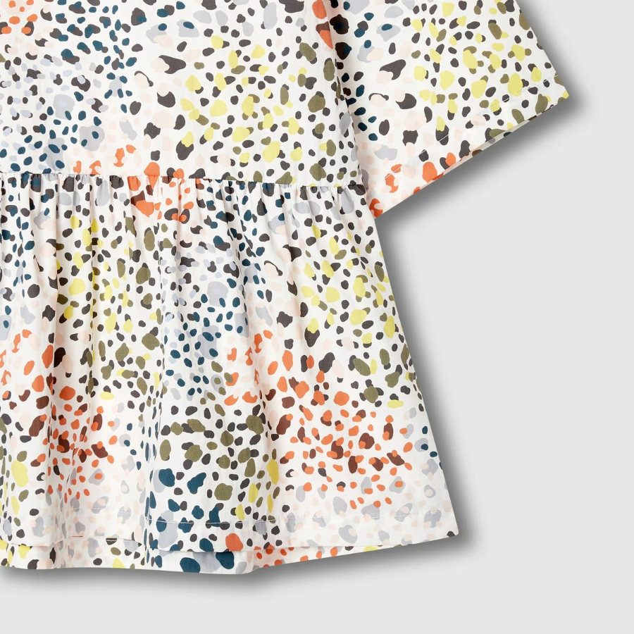 JAJU Shirring Short Sleeve Blouse – Off White