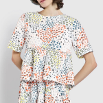 JAJU Shirring Short Sleeve Blouse – Off White