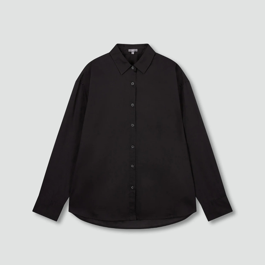 JAJU Light Cotton Loose Fit Shirt – Black