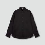 JAJU Light Cotton Loose Fit Shirt – Black