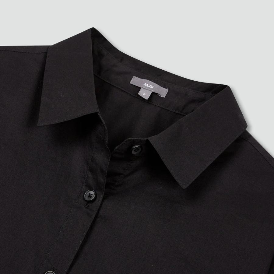 JAJU Light Cotton Loose Fit Shirt – Black