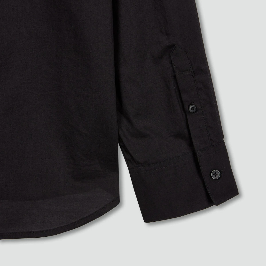 JAJU Light Cotton Loose Fit Shirt – Black