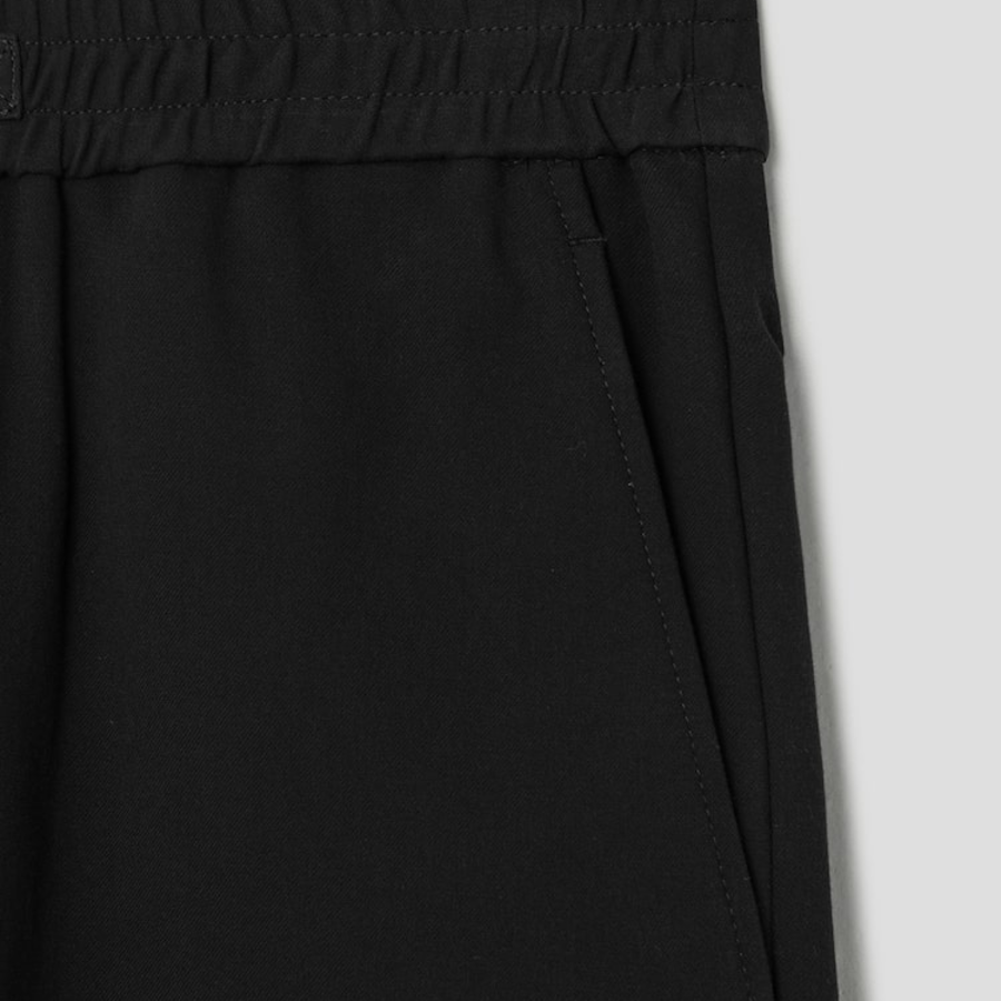 ami Belted Elasticated Large Shorts – Wool Gabardine Black