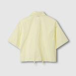 JAJU Square-Texture Short Sleeve String Shirt – Yellow