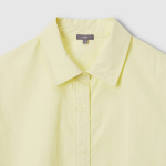 JAJU Square-Texture Short Sleeve String Shirt – Yellow