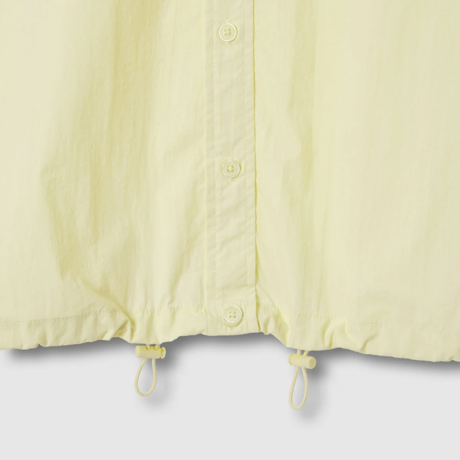 JAJU Square-Texture Short Sleeve String Shirt – Yellow