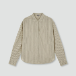 JAJU Linen-Blend Long Sleeve Shirt – Dark Beige