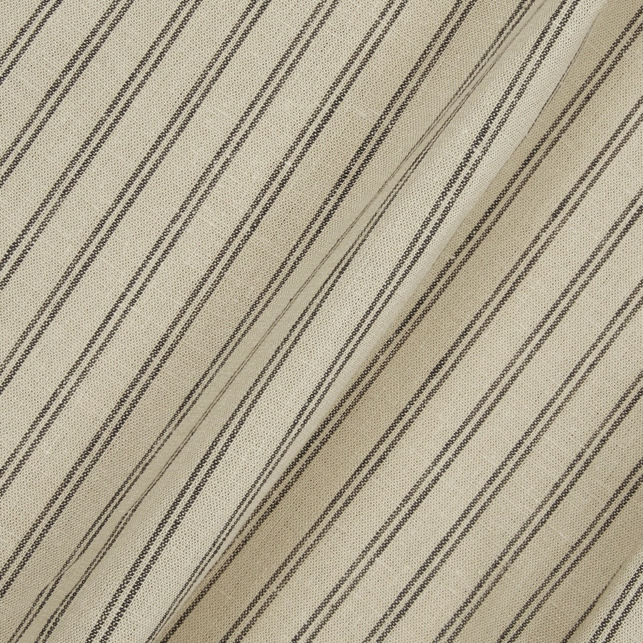 JAJU Linen-Blend Long Sleeve Shirt – Dark Beige