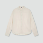 JAJU Linen-Blend Long Sleeve Shirt – Ivory