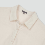 JAJU Linen-Blend Long Sleeve Shirt – Ivory