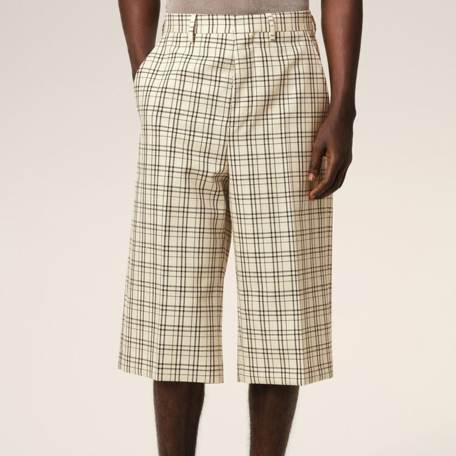 ami Wide Shorts – White Cream/Black