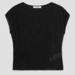 8 seconds Crinkled Short Sleeve T-shirt — Black