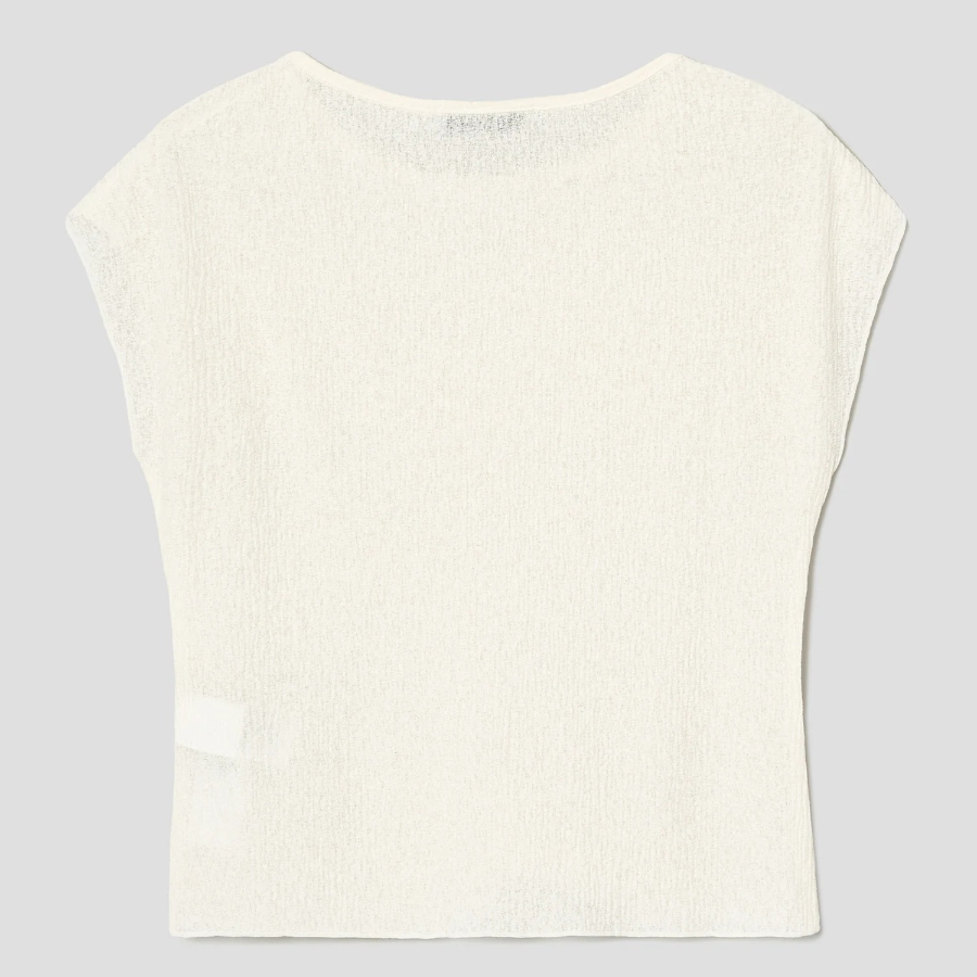 8 seconds Crinkled Short Sleeve T-shirt — Ivory