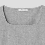 8 seconds Waffle Solid Square Neck T-shirt — Grey