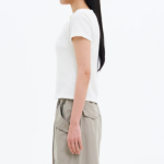 8 seconds Waffle Solid Square Neck T-shirt — Ivory