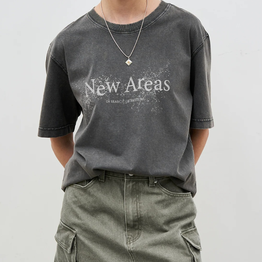 8 seconds Garment Dyed Short Sleeve T-shirt — Ash