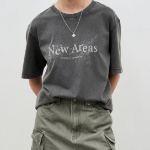 8 seconds Garment Dyed Short Sleeve T-shirt — Ash