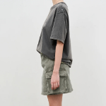 8 seconds Garment Dyed Short Sleeve T-shirt — Ash