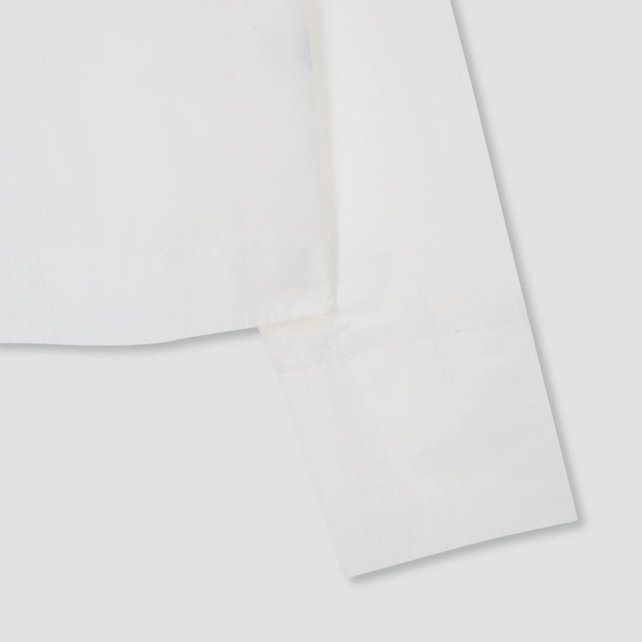 JAJU Cotton Tunic Long Sleeve Blouse – White