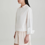 JAJU Cotton Tunic Long Sleeve Blouse – White