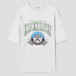 8 seconds Casual Graphic Oversized T-shirt — Grey