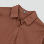 JAJU Linen Blended Long Sleeve Shirt – Brick