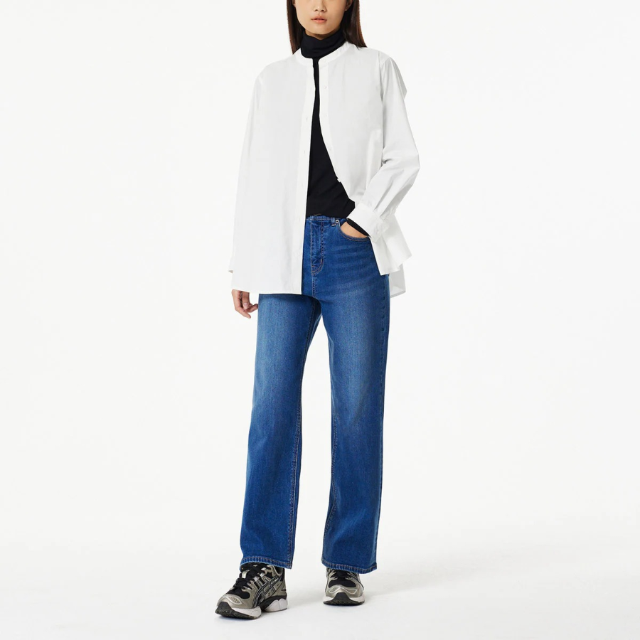 JAJU Henley Neck Shirt – Ivory