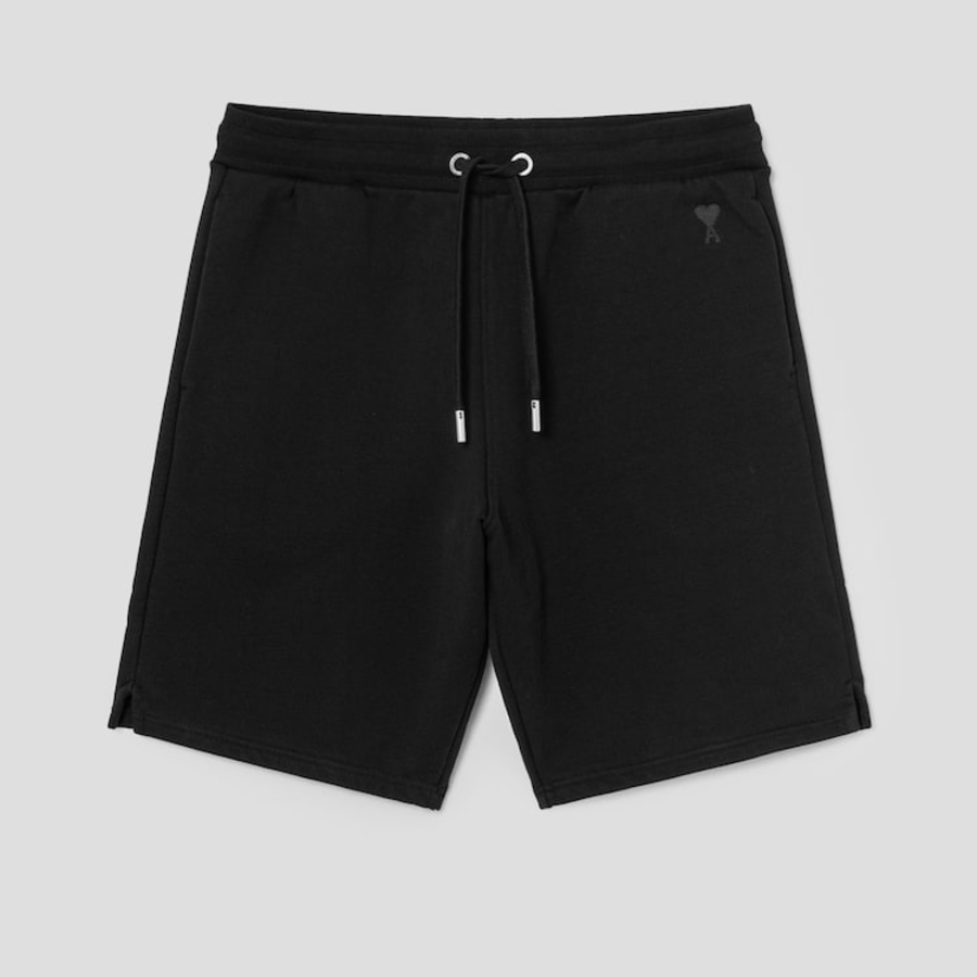 ami Tonal Adc Jogging Shorts – Wool Gabardine Black