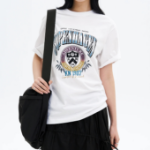 8 seconds Casual Graphic Oversized T-shirt — White