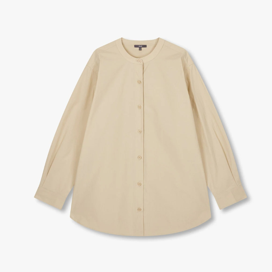 JAJU Henley Neck Shirt – Beige