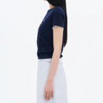 8 seconds Sequin Ribbon Short-sleeve T-shirt — Navy