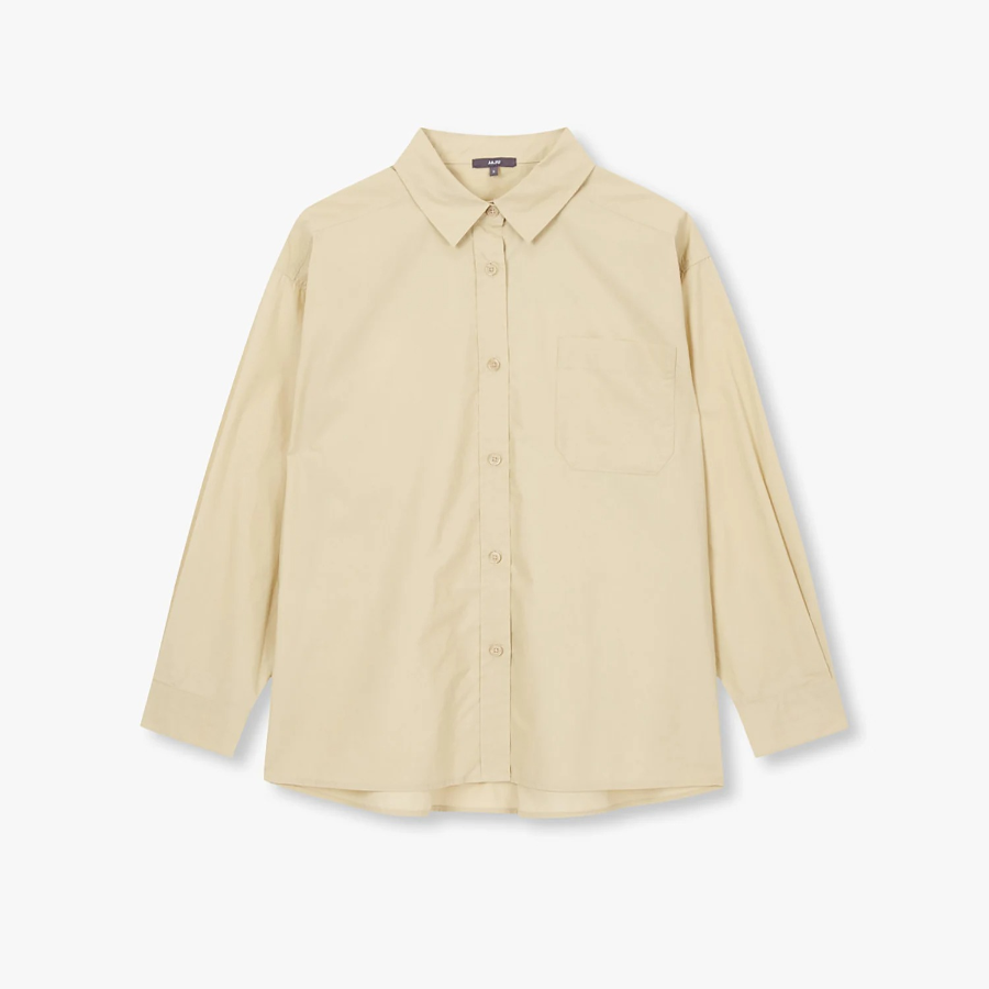 JAJU Cotton Loose Fit Shirt – Beige